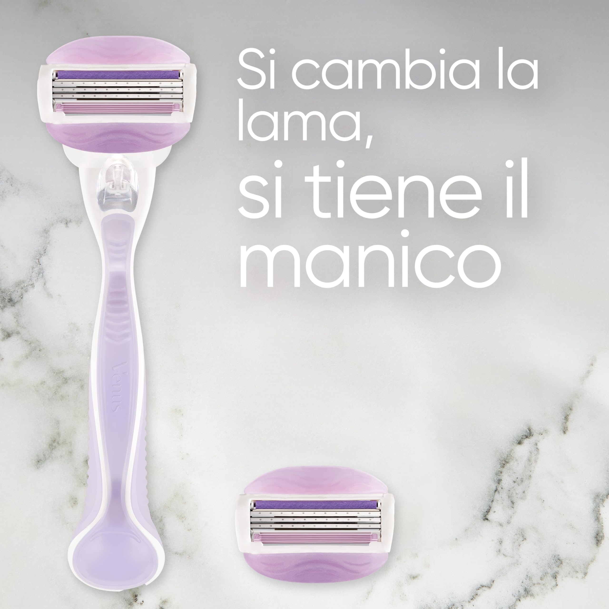 Gillette Venus Comfortglide Breeze Rasoio Donna con 6 Lamette di Ricambio, Manico in Metallo Riutilizzabile e Supporto per Doccia, per una Rasatura Liscia e Profonda Che Dura