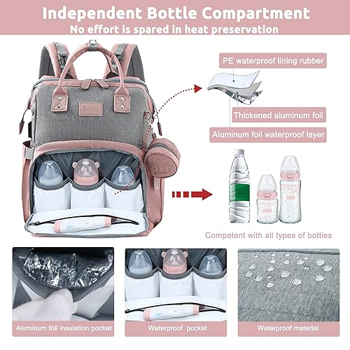 Miniatura 9 de JOLLITO Mochila para pañales, Gris, Classic