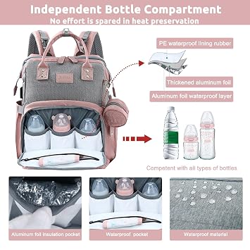 JOLLITO Diaper Bag Backpack with Changing Station, Baby Registry Search