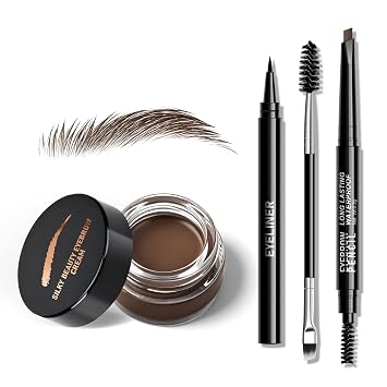 KYDA Eyebrow Makeup Set, Included Brow Pomade, Eyebrow Pencil, Eyeliner, Dual-ended Brow Brush, Create Full, Natural Brows, Multiuse Brows Makeup Kit, Brown