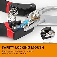 Vista 5 de Pruning Shears, 8.5" Professional Garden Shears, SK5 Steel Hedge Clippers, Garden Clippers Handheld, Heavy Duty Garden Scissors Tools, Pruning