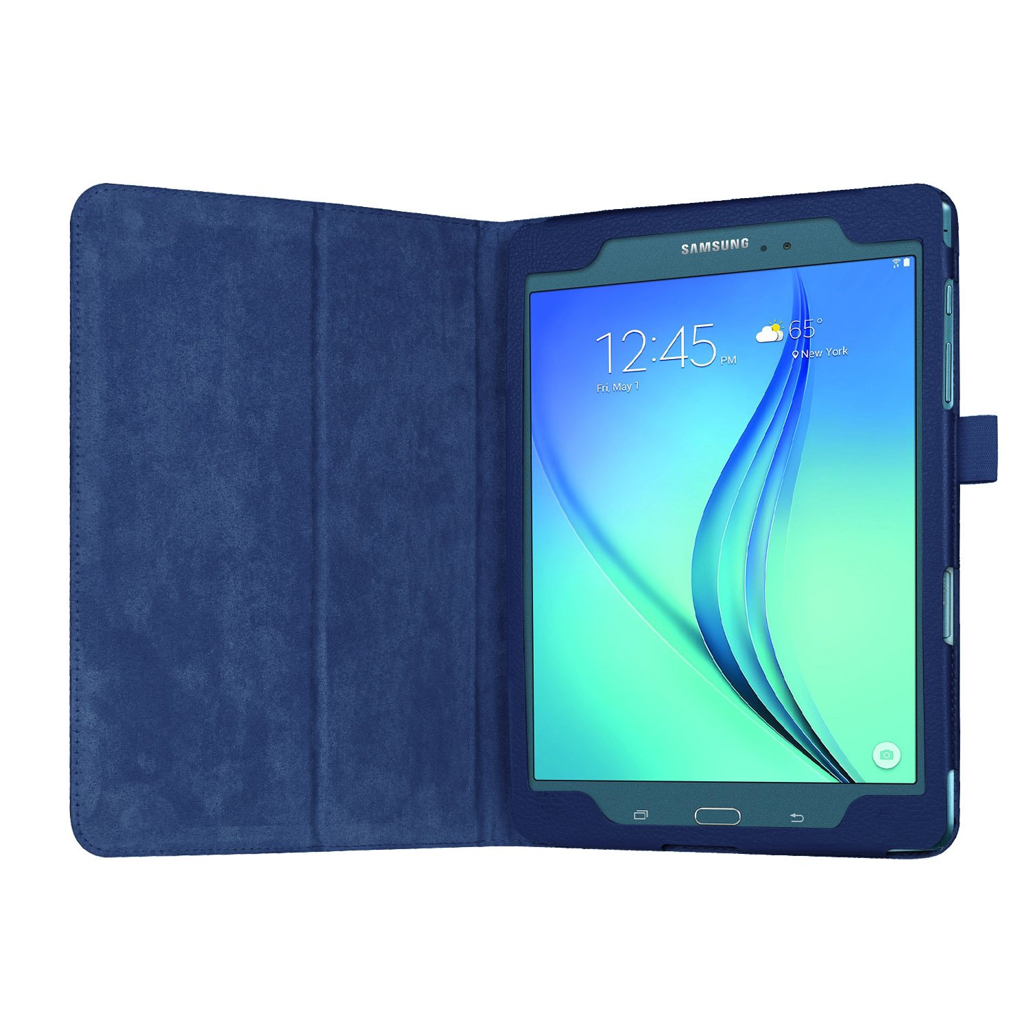 Asng for Samsung Galaxy Tab A 8.0 2015 Case - Slim Folding Cover Case with Auto Wake/Sleep and Stylus Pen Loop for Galaxy Tab A 8.0 Tablet SM-T350 2015 Release (NOT FITS 2017 Tab A 8.0) (Drak Blue)