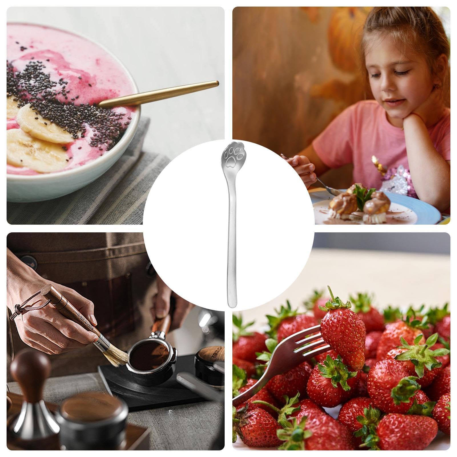 4 Cucchiaini Lunghi In Acciaio Inox - Per Caffè, Dessert E Gelato, Design Elegante - Foto 6