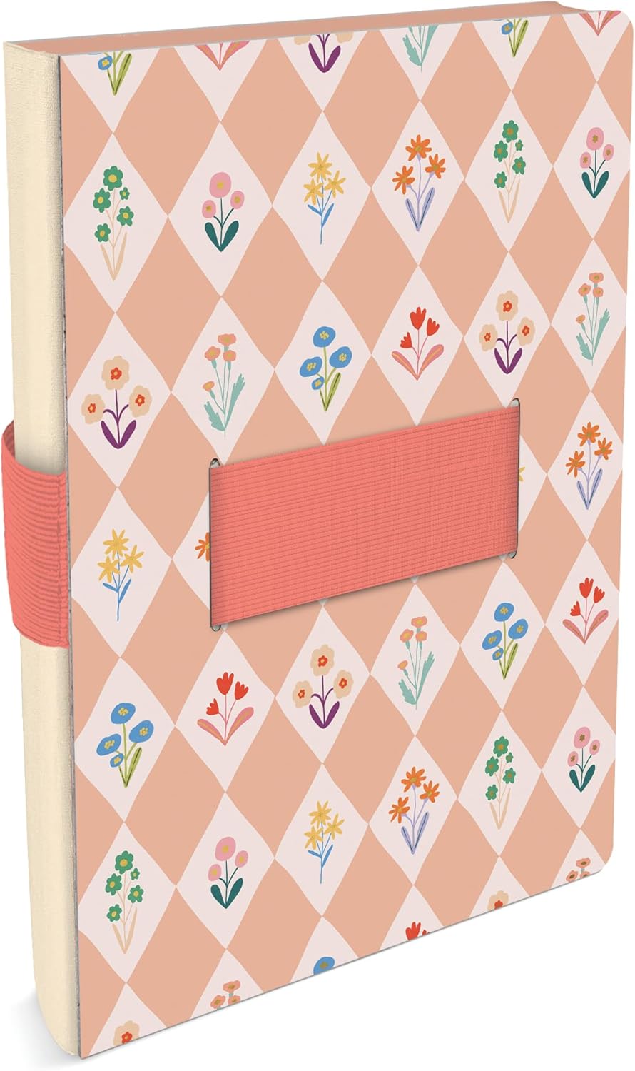 Studio Oh! Casey Hardcover Notebook with Phone Holder, Coptic Bound Lay Flat Work Notebook & Journal Organizer, 192 Lined Pages, 100 GSM Paper, Elastic Pen Loop, Meadow Lane, 7" x 9.62"