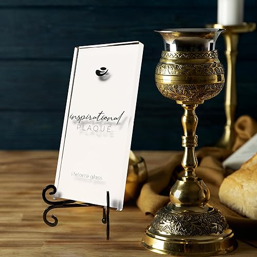 Miniatura 5 de Placa de cristal inspiradora Trust In The Lord. Versículo de las Escrituras alentador para tu escritorio, o un regalo muy significativo. Por