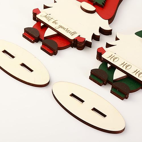 Miniatura 5 de HH Family Juego de 3 decoraciones de mesa de Navidad con gnomos de madera, decoración navideña para el hogar, oficina, chimenea, centro de mesa