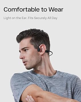 SHOKZ OpenRun Mini-Bone Conduction Headphones,Open-Ear Bluetooth Wireless Sport Headphones for Running & Workout,Sweat Resistant, Long 8H Playtime,Mic,with Hair Band-Black (Pack of 2)