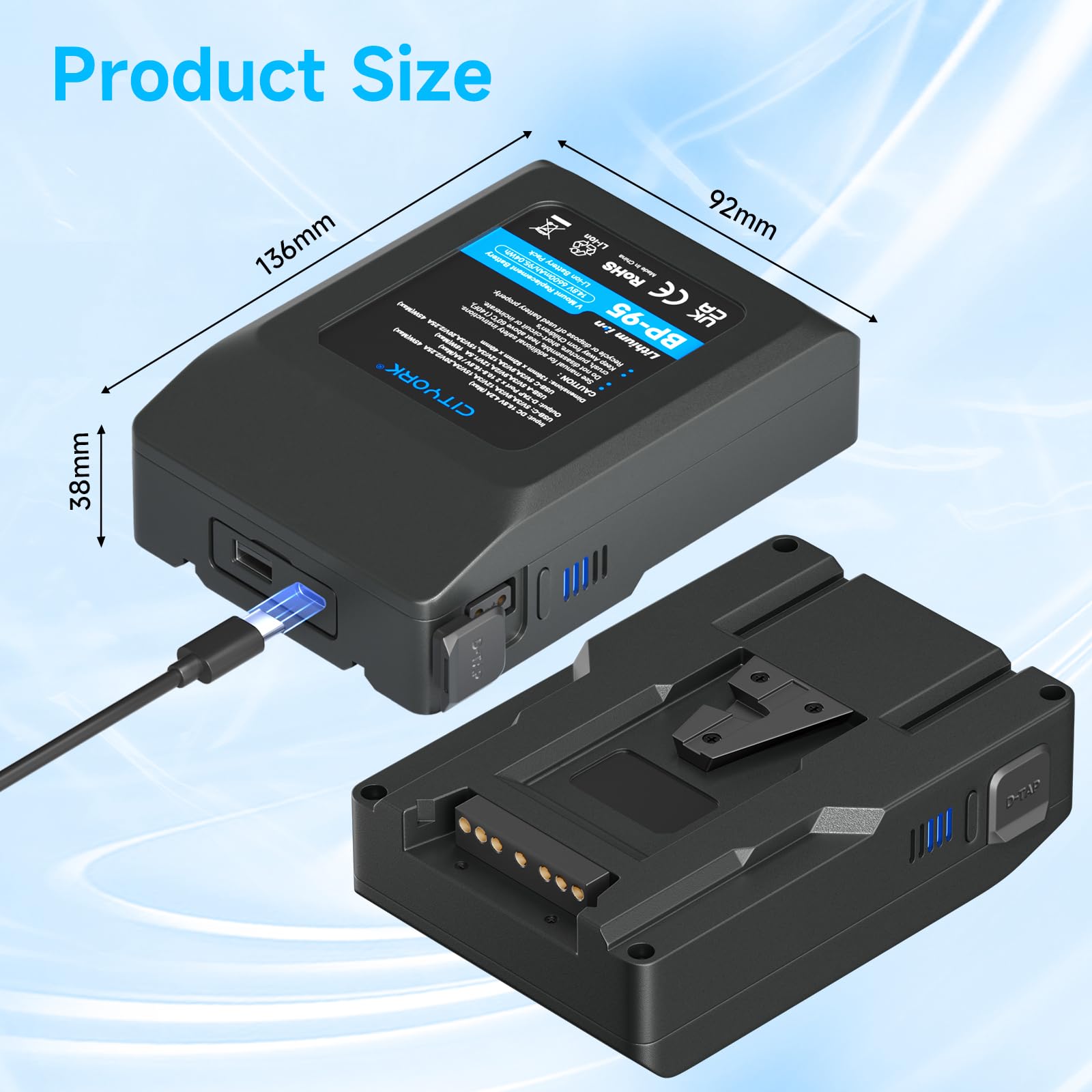 その他 CITVORK V Mount Battery 229Wh Amazon.com: CITYORK Mini V Mount Battery 229Wh/ 15500mAh