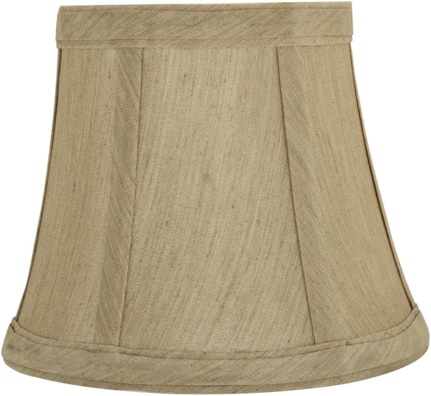 60% Off Discount Aspen Creative 30391-9 Small Bell Shape Chandelier Clip-on Lamp Shade Set (9 Pack), Transitional Design 6 Bottom Width, (4 x 6 x 5), Beige