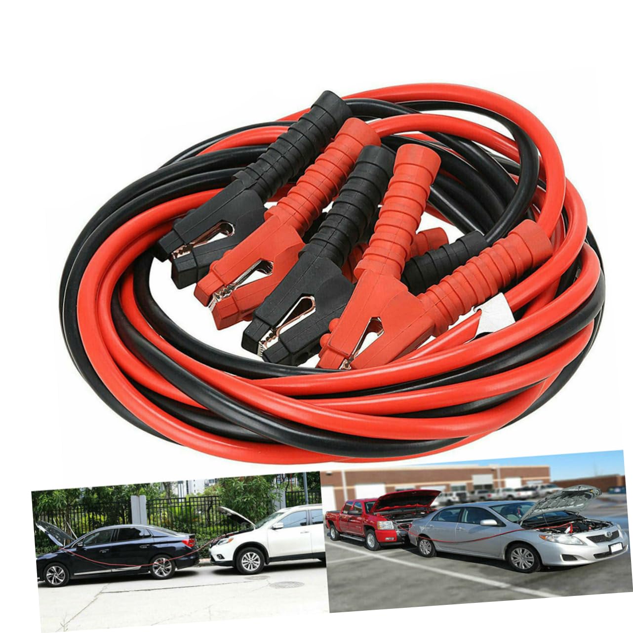 Ciieeo 6m Heavy Duty Jumper Cables Booster Power Wire for Emergency Car Battery Jump Starting Portable Copper Clip Clamps for Cars Trucks Suvs and Rvs