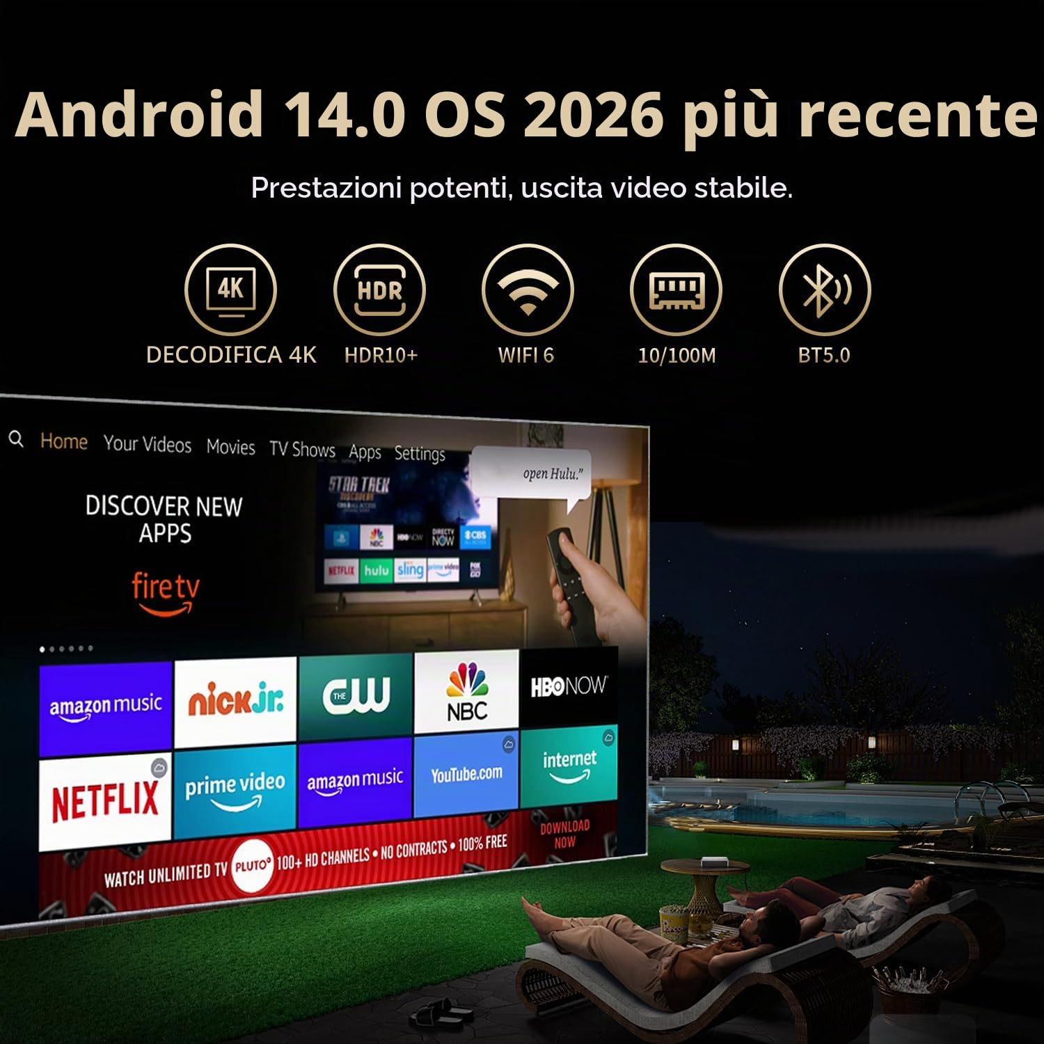 GREVA Android 14.0 TV Box, Risoluzione 8K UHD Android Box 2GB RAM 32GB ROM RK3518 Quad-Core 64bit Cortex-A53 2.4/5.0GHz Dual Wifi6 10/100M LAN Enternet Bluetooth 5.0 HDMI 2.1 MINI14 Smart TV Box 3D HD