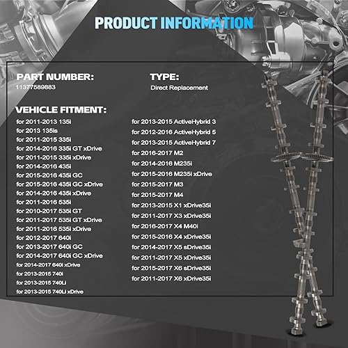 Miniatura 2 de PANGOLIN Árbol de levas del motor 11377589883 Eje excéntrico para 135is 435i 535i 640i 740i 740Li M2 M235i X5 X6 N55 3.0L piezas del mercado de