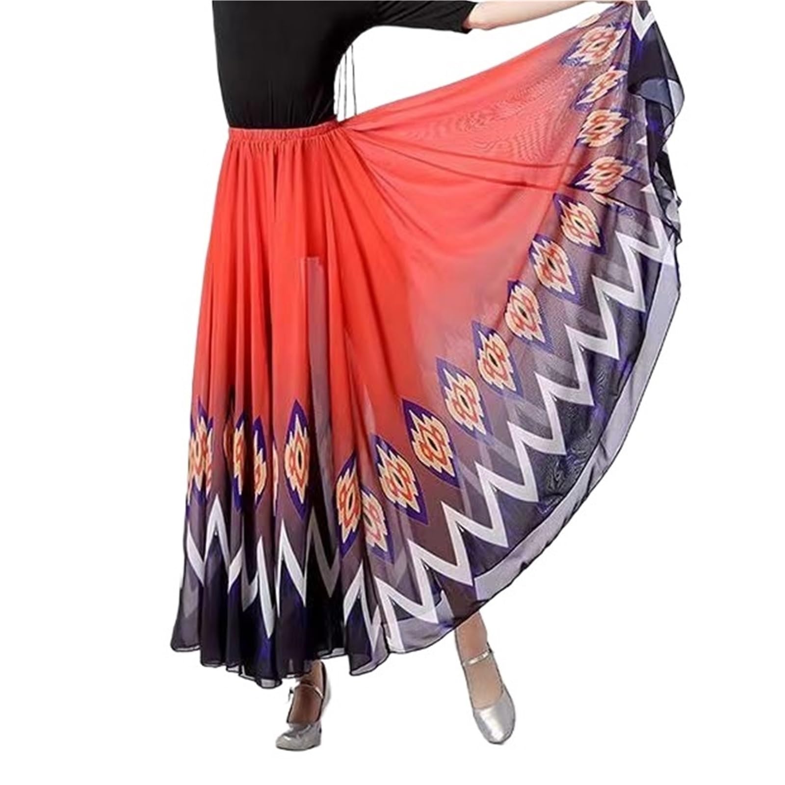 Vestidos de danza flamenca clásica for mujer, faldas baile escénicas 720 grados para Bailar Flamenco