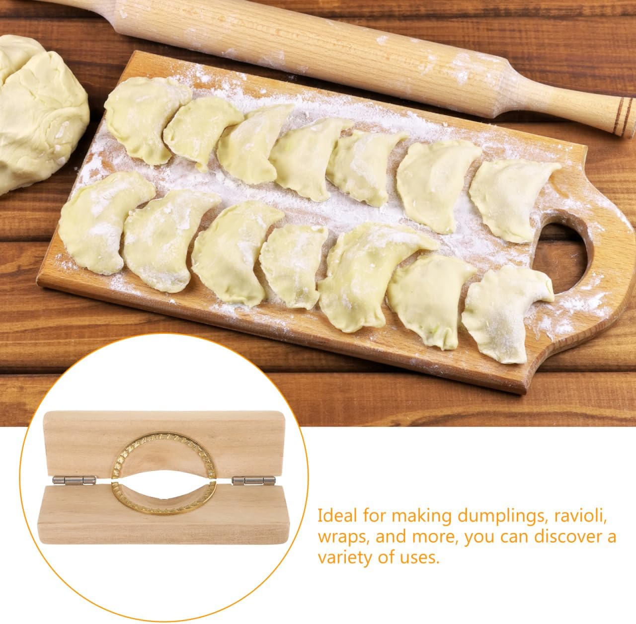 Garneck Compact Dumpling Press Mold 5.70X3.14X0.59In Household Dumpling Maker for Easy Sealing and Cleaning Multifunctional Dough Presser for Empanadas Wontons and More