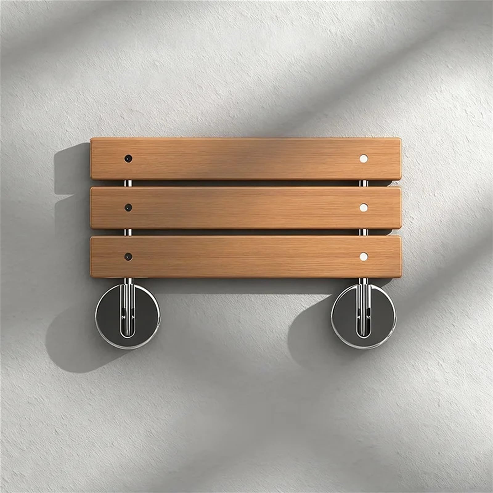 Asiento Ducha Pared Montada Asiento de Ducha Plegable montado en la Pared | Silla de banco con estructura de acero inoxidable y madera plegable