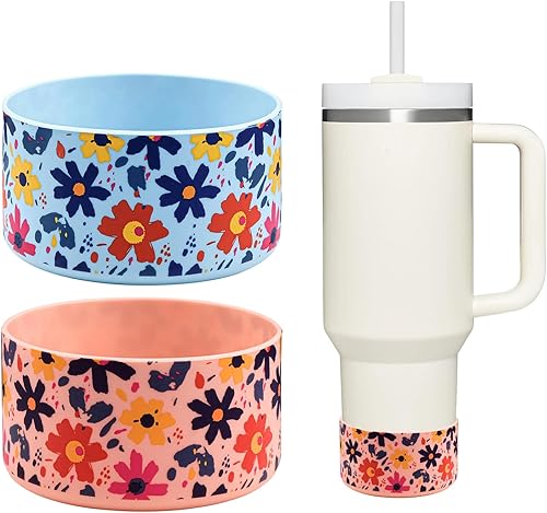 2 piezas de base protectora de silicona para botas Stanley Quencher Adventure de 40 onzas y vaso Stanley IceFlow de 20 onzas y 30 onzas, y