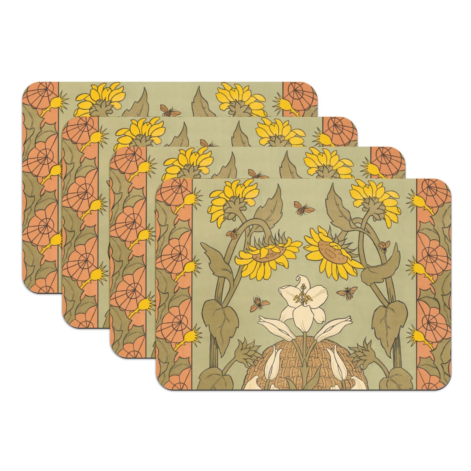Sets de table tournesol Art Nouveau pour embellir vos dîners et protéger le mobilier