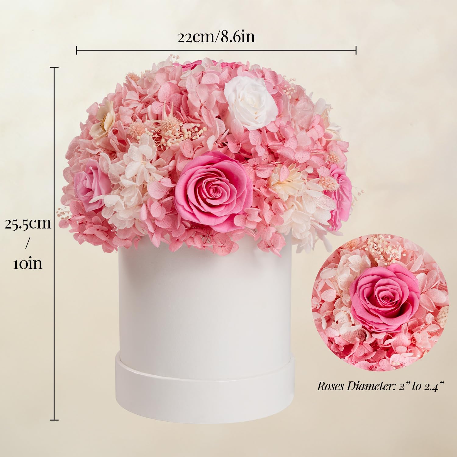 ROSEROSE Preserved Flowers for Delivery Prime,Forever Flowers Bouquet with Gift Box, Eternal Real flowers Gifts for Women,Christmas,Valentine's Day,Anniversary,Birthday for Her (Pink)