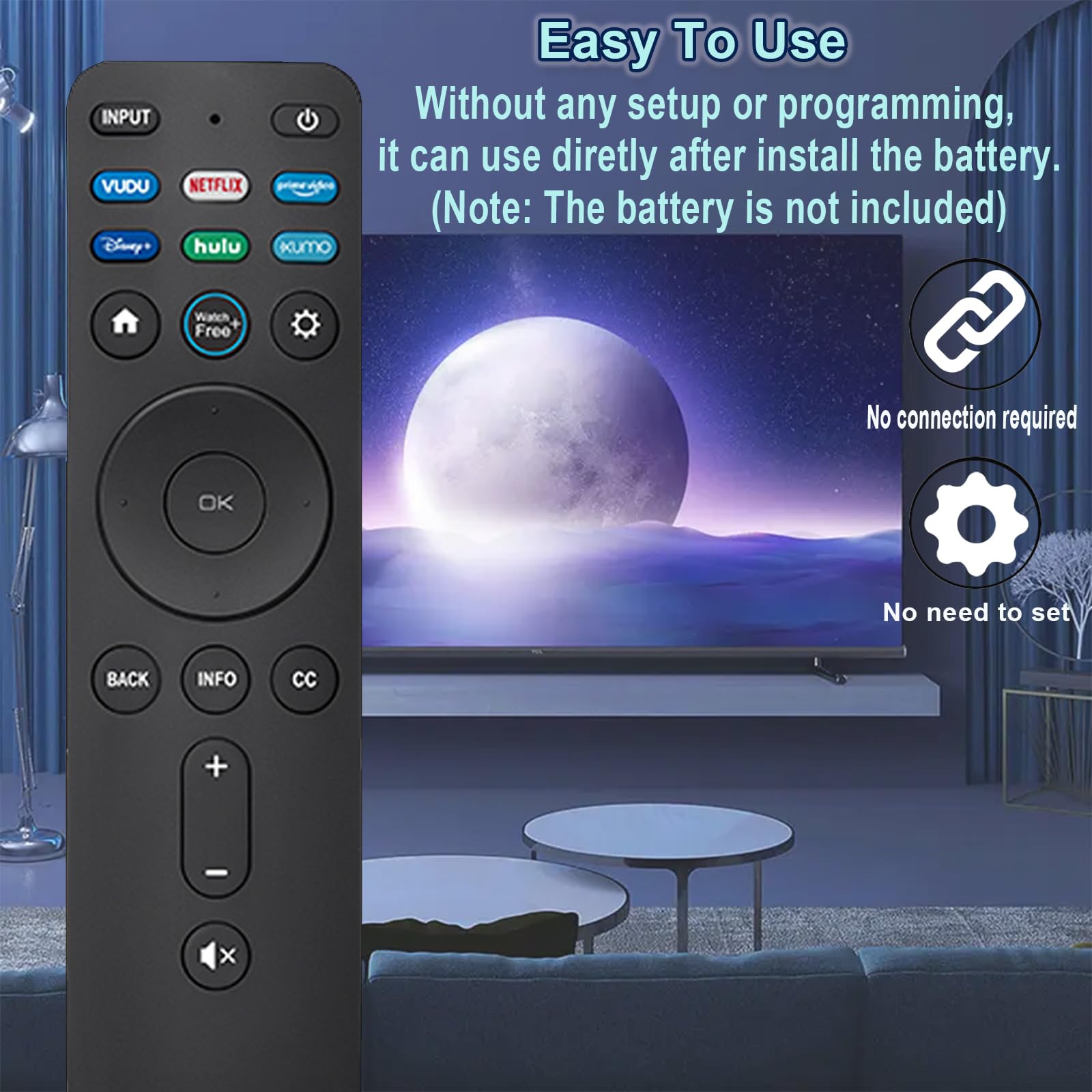 Confezione da 2 telecomandi universali XRT260 per Smart TV Vizio, telecomando compatibile con tutte le Smart TV Vizio 4K Smartcast V-Series M-Series P-Series D-Series con tasti di scelta
