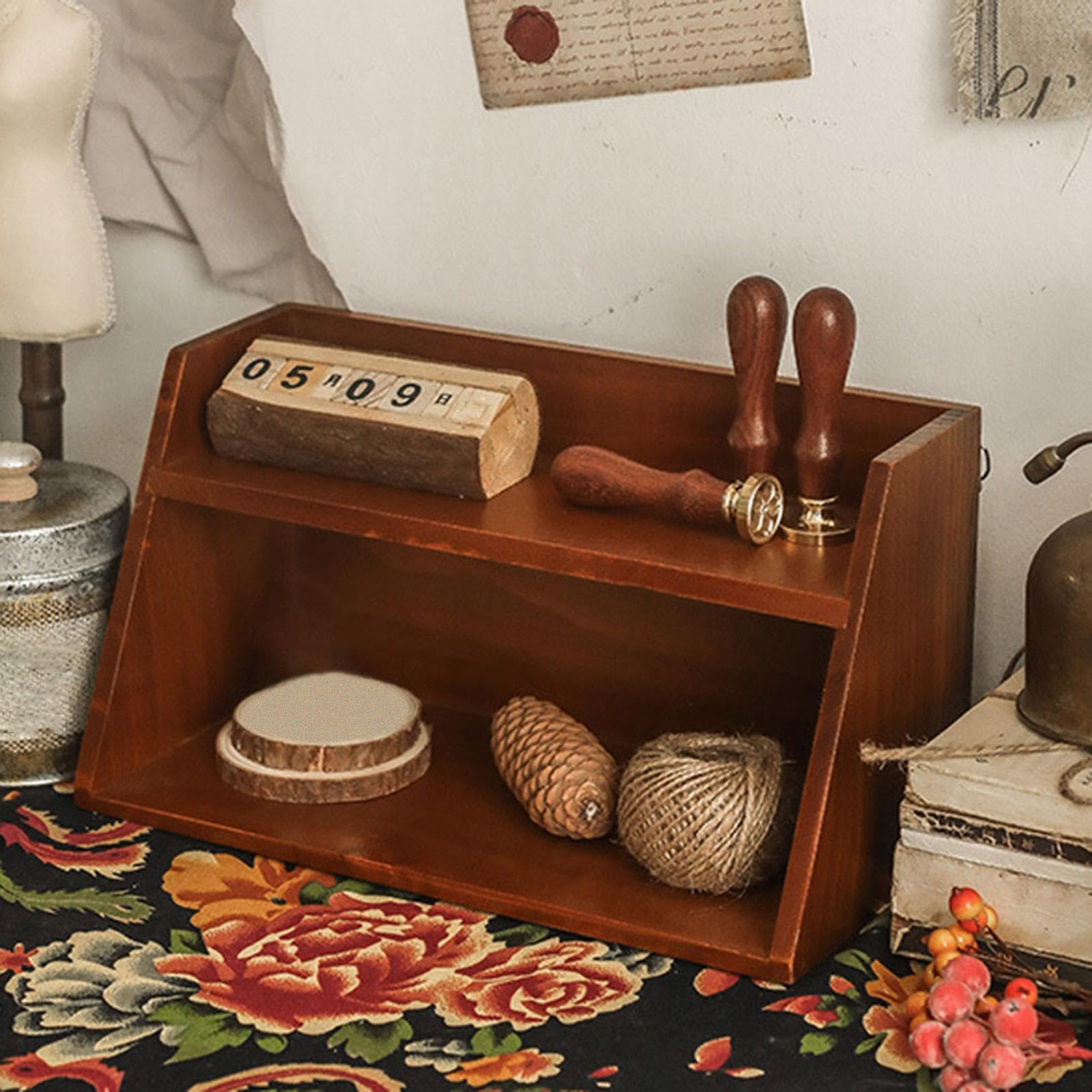 Organizzatore per Trucchi, Organizer per Prodotti per La Cura Della Pelle, Supporto Compatto, Regalo, Contenitore per Cosmetici, Scaffale in Legno per