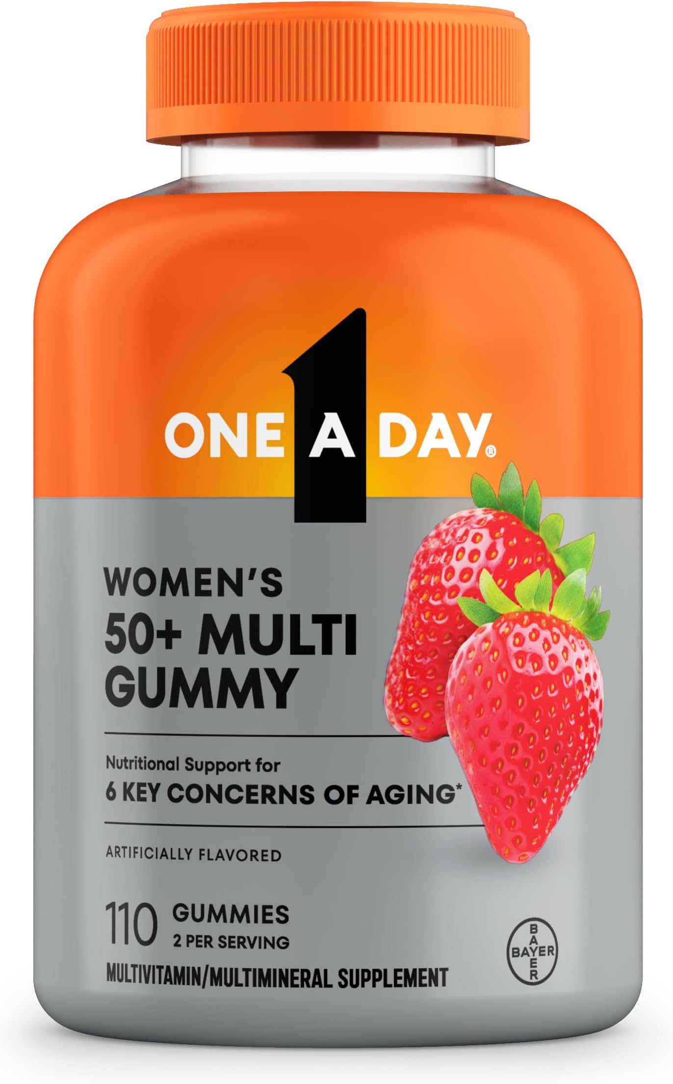 Womenโs 50+ Gummies Advanced Multivitamin with Brain Support, Super 8 B vitamin complex, 110 Count
