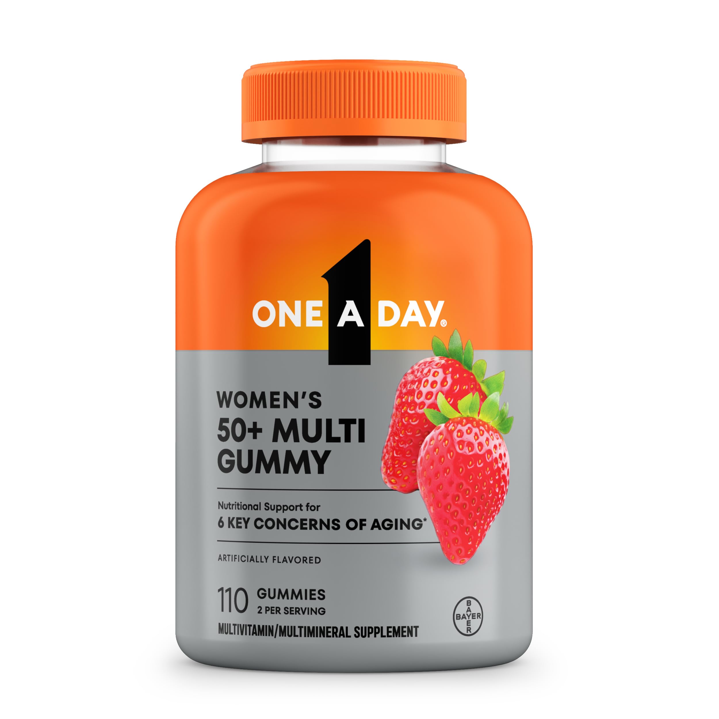 Ein Tag Multivitamin für Frauen 50 und mehr, Frauen Multivitamin Gummy 50 plus für Immununterstützung, Augengesundheit & Gesundes Gehirn Funktion, Gummy Vitamine für Frauen 50 plus, 110 Ct (Packaging May Vary)