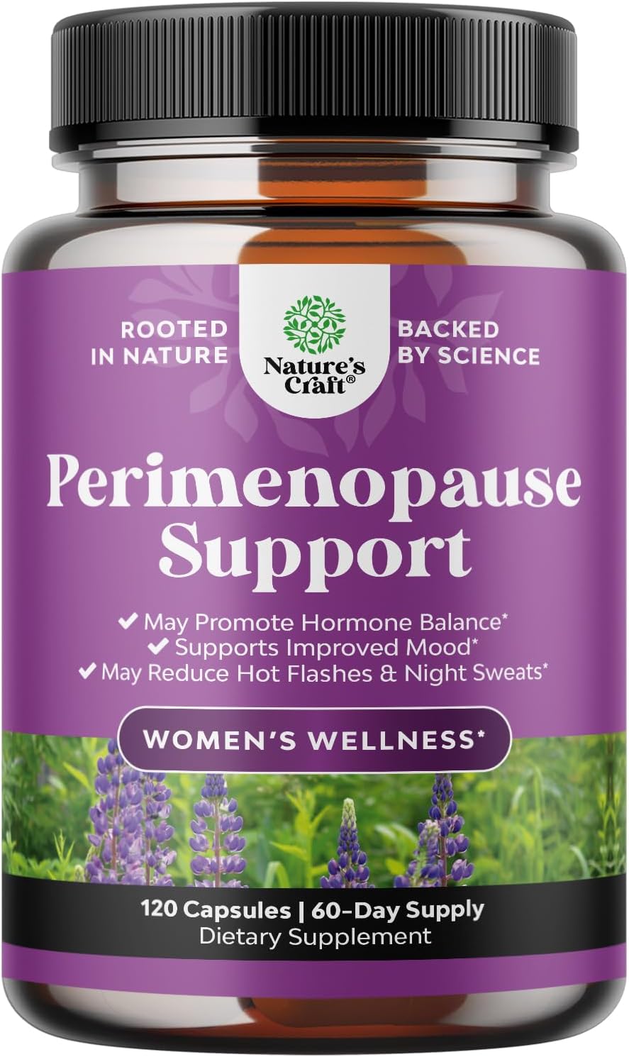 Complete Perimenopause Supplement for Women - Multibenefit Menopause Ease for Women with Maca Root Vitex Berry & Black Cohosh for Hot Flashes Night Sweats Hormone Balance and Mood Support - 120 Count