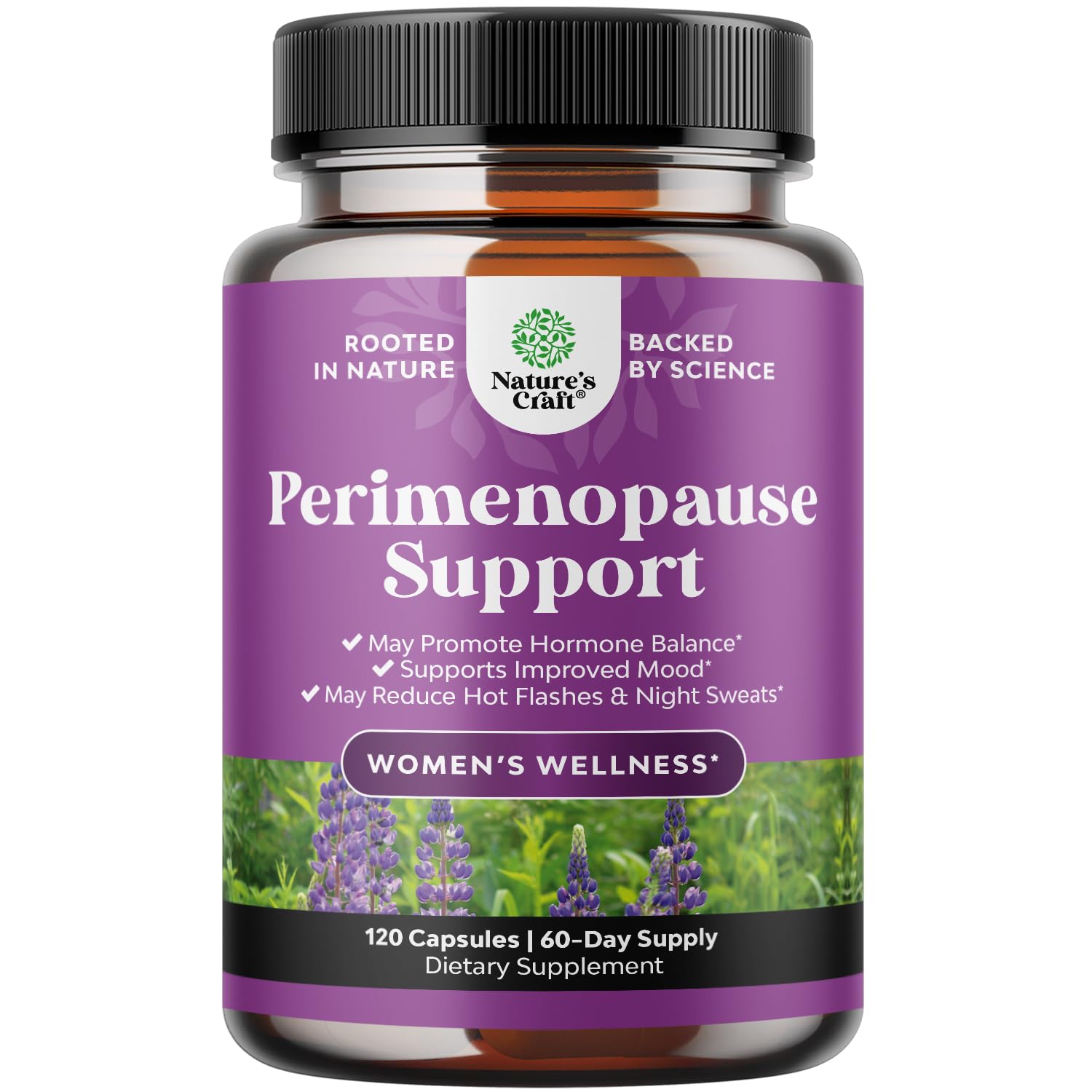 Complete Perimenopause Supplement for Women - Multibenefit Menopause Ease for Women with Maca Root Vitex Berry & Black Cohosh for Hot Flashes Night