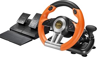 PXN V3 PRO Racing Wheel with Pedals - 180° USB Steering Wheel for PC, PS4, PS3, Xbox One/Series X|S, Switch - Vibration Feedback Sim Racing