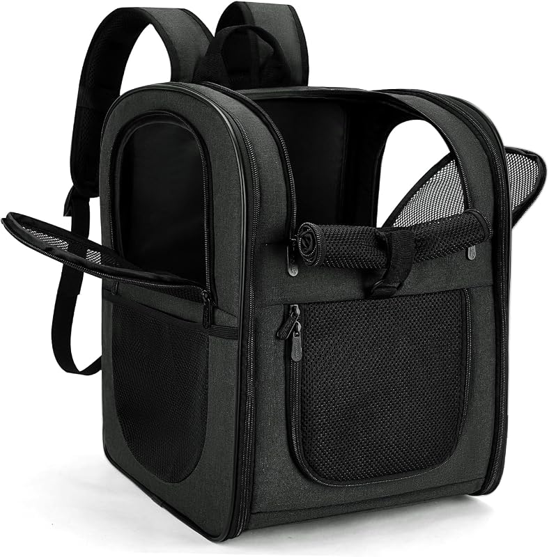 Mochila de transporte para cães pequenos e gatos apollo walker com tela ventilada e bolsos expansíveis 42,67 x 28,96 x 32 cm