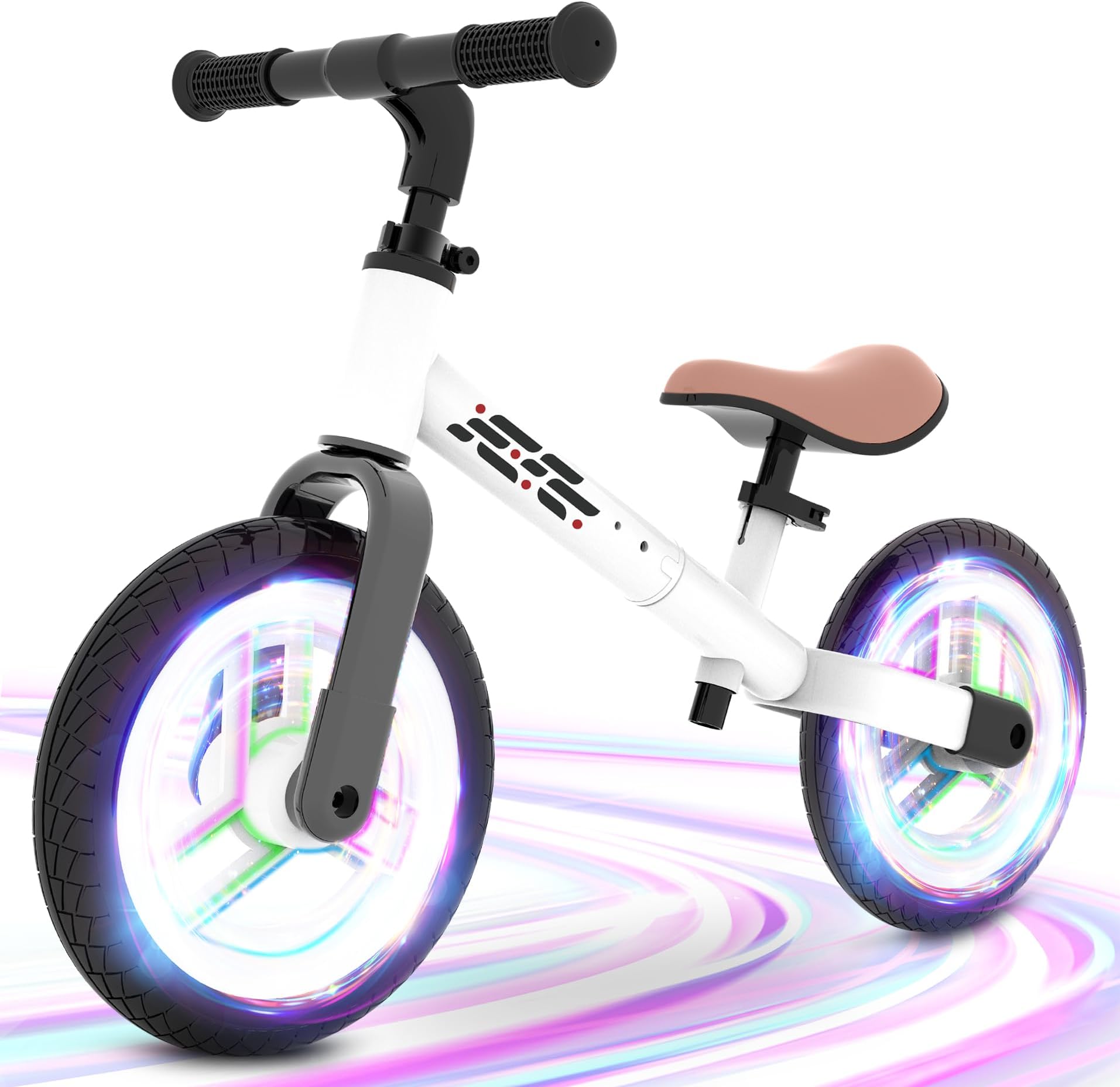 WETIFY Colorful Lighting Balance Bike 2 Year Old, 2-5 Year Old Toddler Balance Bike, No Pedal Bikes with Adjustable Handlebar & Seat, 2 3 4 5 Year Old Boy Girls Birthday Gifts Toys.