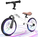 Colorful Lighting Balance Bike 2 Year Old, 2-5 Year Old Toddler Balance Bike, No Pedal Bikes with Adjustable Handlebar & Seat, 2 3 4 5 Year Old Boy Girls Birthday Gifts Toys.