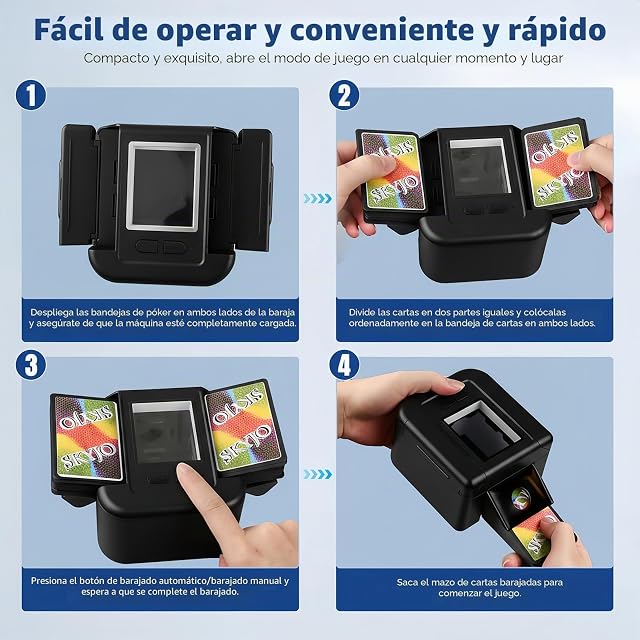 Foto 5 de 6 de Mapille Barajador de Cartas Automático,Mezclador de Cartas Eléctrico,Card shuffler para 1-2…