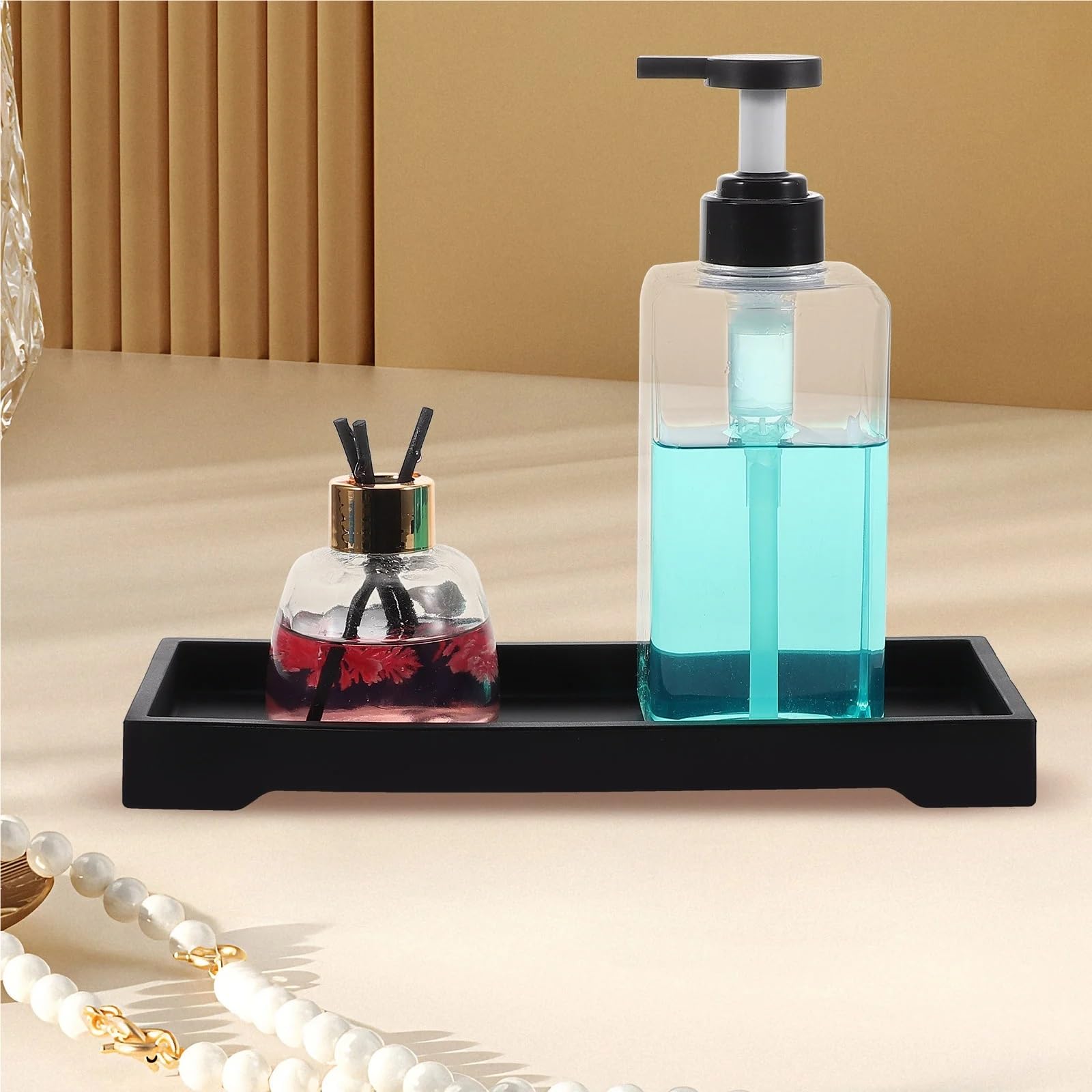 Bandeja de baño de 5 piezas, bandeja de almacenamiento de baño, suministros de ducha, organizador para cosméticos, perfumes