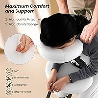Vista 5 de Giantex Silla de masaje portátil ligera para viajes, silla de tatuaje spa con bolsa de transporte (blanca)
