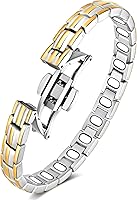 Vista 11 de Feraco Pulseras magnéticas de 5 veces más fuerza para mujer, pulsera magnética de acero inoxidable con imanes ultra potentes de 5000 Gauss, cierre