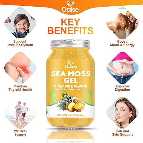 Miniatura 73 de Gel de musgo marino de 15 onzas, gel natural de masa marina irlandesa artesanal con 92 minerales y vitaminas, sin OMG, sin gluten, vegano, defensa