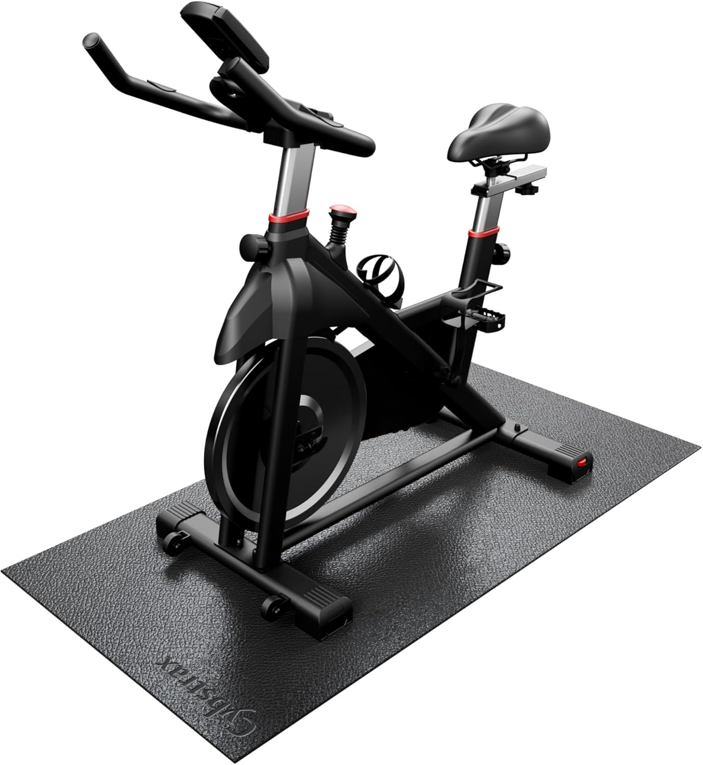 Treadmill Mat, Bike Trainer Mat for Stationary Spin Bike, 60″ x 30″ Non Slip Exercise Equipment Mat for Bike, Treadmill, Elliptical, Yoga – Workout Floor Protector for Carpet Or Hardwood