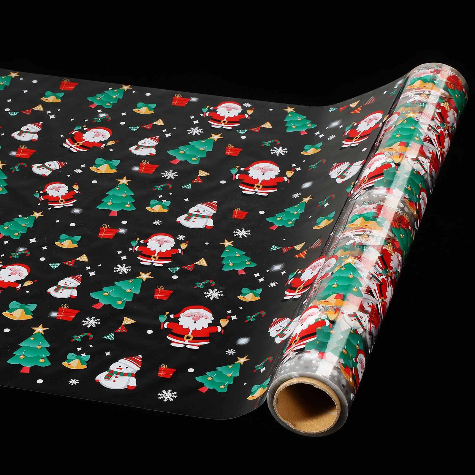 100ft Christmas Cellophane Wrap Roll - Xmas Cellophane Wrap for Christmas to Wrap Gift Basket, Treat, Wine, Party Decoration. (100ft Long x 16” Wide x 2.5Mil)