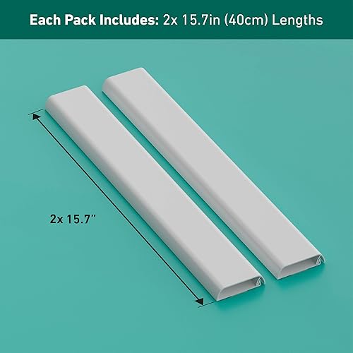 Miniatura 4 de D-Line Ocultador de cable para montaje en pared para TV, cables de TV montados, cubiertas de alambre, cubierta autoadhesiva para cables, pintable,