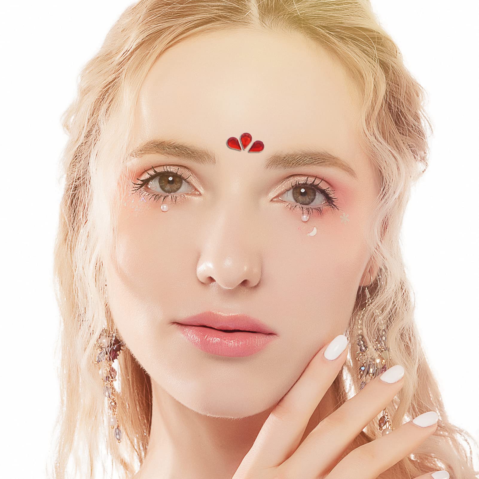 FOMIYES 5 Set Di Gemme Piatte Per Il Viso Da Attaccare Su Strass Gioielli Per Il Trucco Per Occhi Gioielli Alla Moda Artigianato 5 Fogli*5