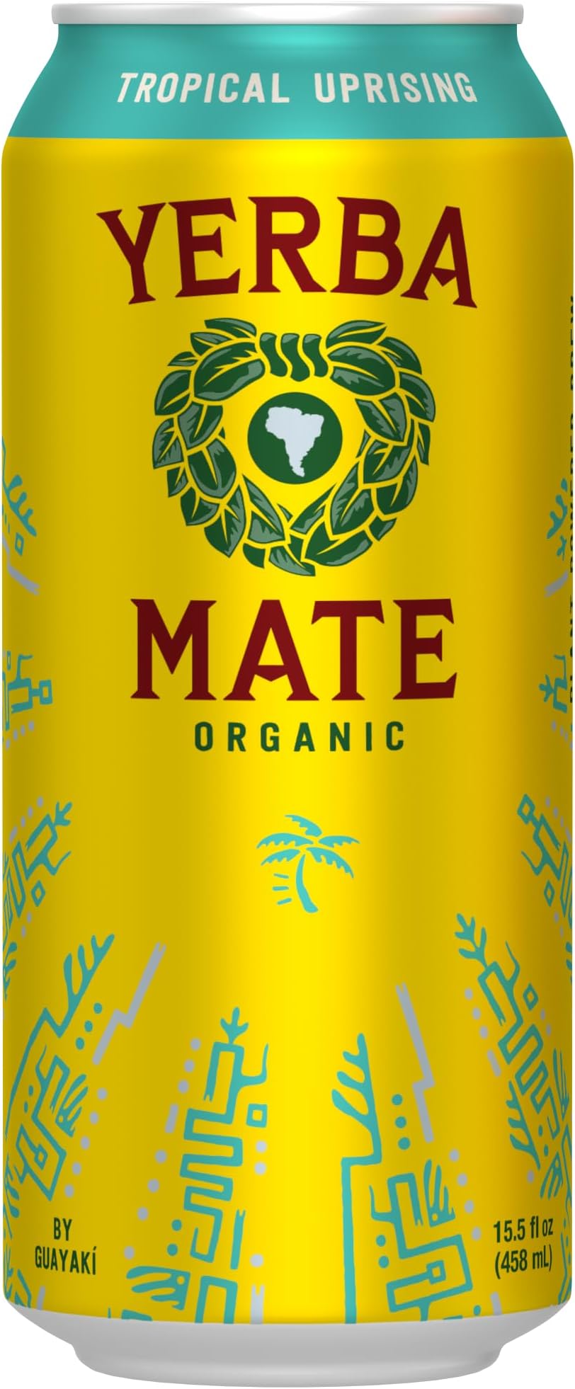 Yerba Madre Organic Yerba Mate, Energy Drink Alternative, Tropical Uprising Flavor, 15.5 Oz, 150mg Natural Caffeine, Smooth Energy & Focus