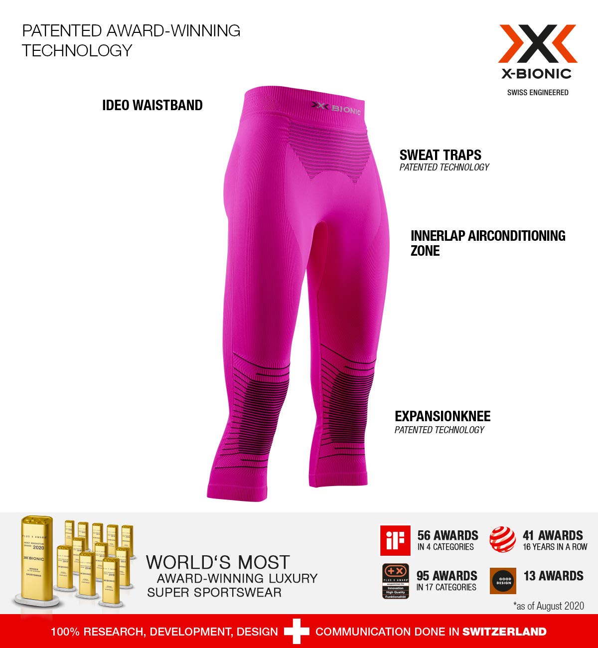 X-Bionic - Energizer 4.0 3/4, Strato Base Pantaloni Funzionali Donna