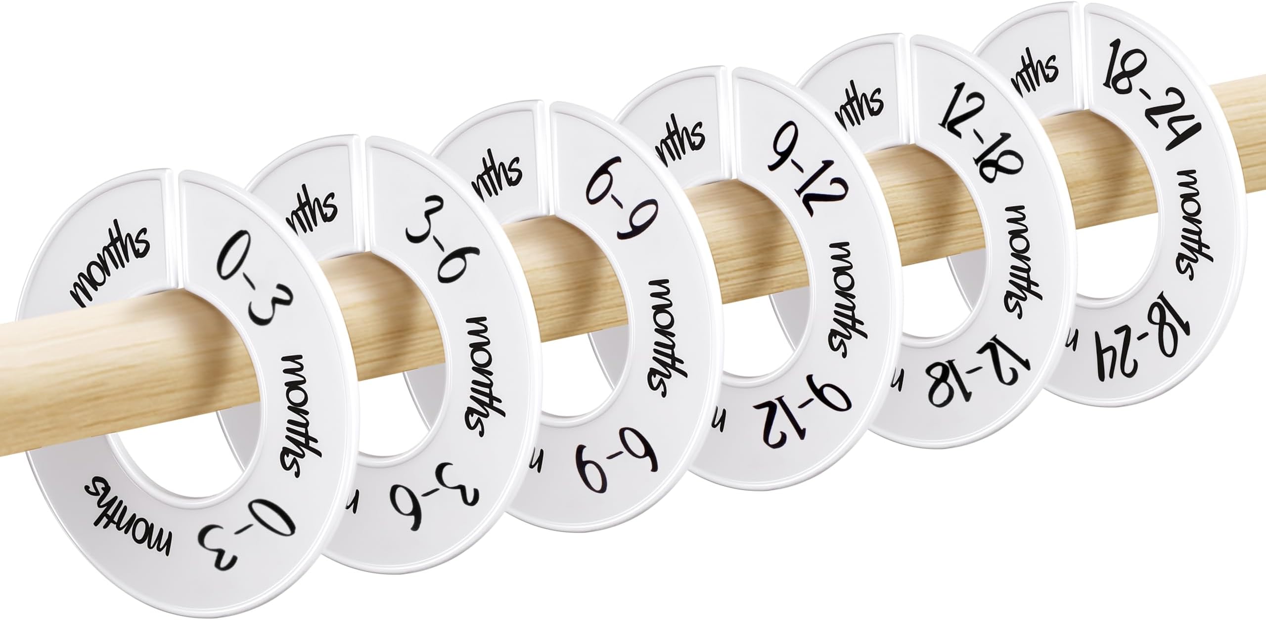 Pro Goleem Baby Closet Dividers Unisex Baby Closet Organizer for Nursery Baby Clothes Size Age Dividers Fits 1.5" Rod 6 PCS