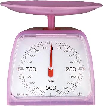Tanita KA-001 CP Cooking Scale Kitchen Scale Cooking Analog 2.2 lbs 1 kg 0.2 oz 5 g Units, Clear Pink