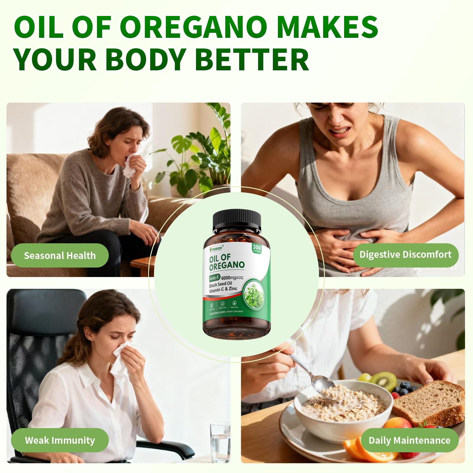 Oil of Oregano with Black Seed Oil Softgels,300 Count,Non-GMO — Amazon image 10