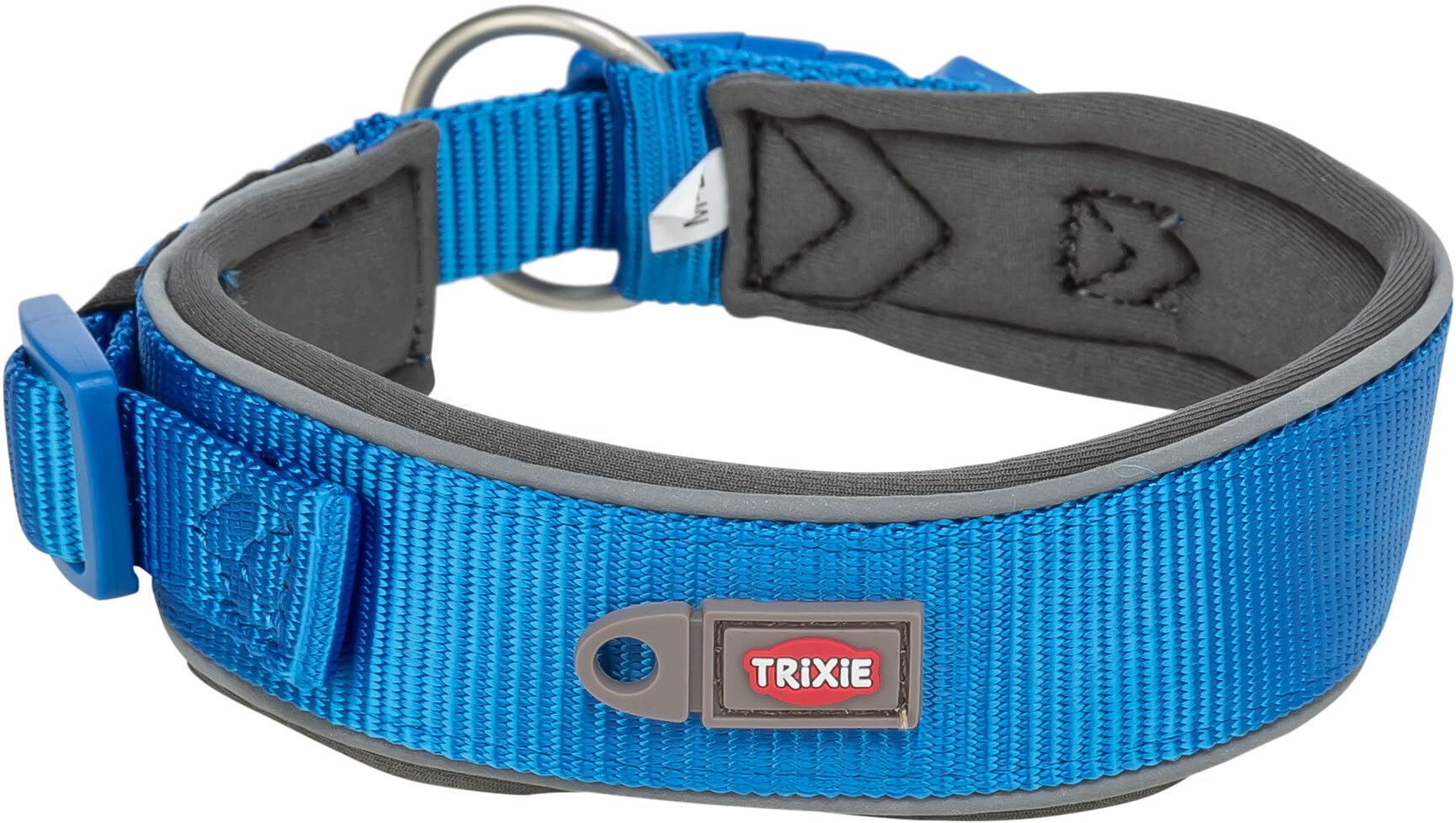 TRIXIE Premium Collar Size L–XL: 20.9–24.4 in/2.0 in neck circumference in blue – Fully adjustable neoprene-padded dog collar for medium to large dogs – 1995902