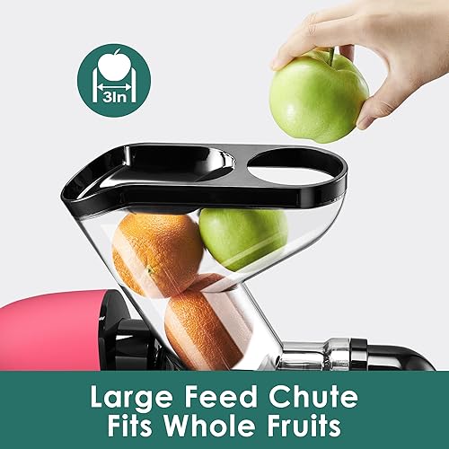 Vista 30 de Fretta Máquinas exprimidoras, exprimidor de prensa en frío, máquinas exprimidoras sin BPA, máquinas exprimidoras de verduras y frutas, canal de Negro