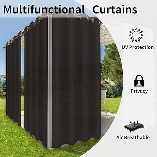 Miniatura 4 de OutdoorLines Cortinas impermeables para interiores y exteriores para patio  Panel de cortina de privacidad y bloqueo solar con ojales, resistente a