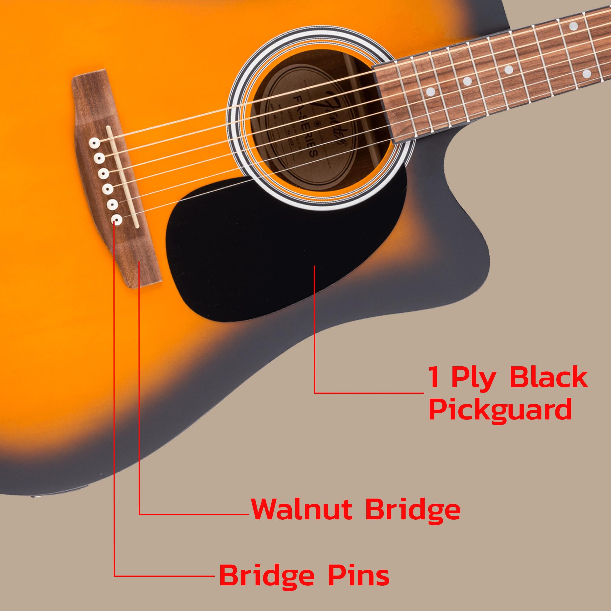 Amazon | Fender FAシリーズ Dreadnought アコースティックエレキ